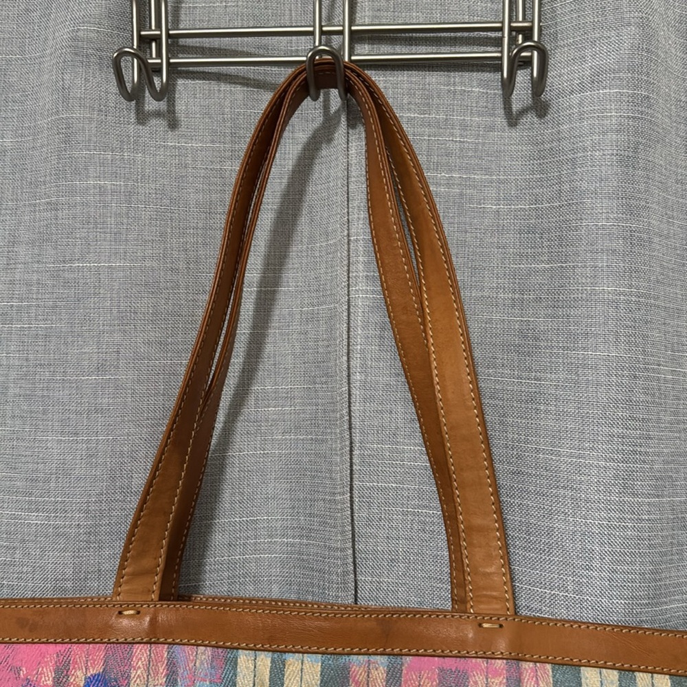 One of a Kind Tina Cantini Tote-Canvas/Leather-Capri/Portofino Themed-Blue - Picture 10 of 17